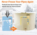 Backflow Preventer Pipe Insulation Cover (5°F) - Irrigation Sprinkler Valve Insulated Pouch - Water Well Pump Cover - Sturdy 5 Layers for Winter Freeze Protection, 52" W x 32" H, Beige