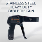 Paladin Tools PA45300 Stainless Steel Cable Tie Gun, Ergonomic Heavy Duty Zip Tie Gun Tool, Cut-off 5/65” to 1/4” Zip Ties (USA Quality Control)