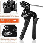 Idong Metal tie wrap Gun kit,Stainless Steel Cable Tie Gun and 100PCS 4.6 x 270mm Stainless Steel Cable Ties,Zip Tie Tool,Cable Tie Gun