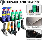 UNITEDPOWER Pneumatic Tool Holder/Aerosol Rack Combo, Wall Mounted Spray Can Bottle Holder, Air tool organizer, for Garage and Workspace, 5 Cans and 6 slots
