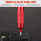 WORKPRO 24 in 1 Multi Bit Mini Screwdriver Set Magnetic, Manual Pen Screwdrivers, Tough S2 Steel Small Screwdriver Bits for Eyeglass, Watch, Laptop, Phone, Jewelry and Electronic, Red