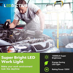 15000LM Work Lights with Stand, IP66 Waterproof 6000K LED Work Light with Foldable Tripod Stand, 3 Head Portable Work Light with Individual Switch for Indoor Outdoor Lighting