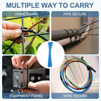 PATIKIL Cable Zip Ties 16 Inch, 100 Pcs Self-Locking Nylon Wire Tie Wraps Heavy Duty Cord Management with 50 lbs Tensile Strength for Indoor and Outdoor, Blue (0.2" W)