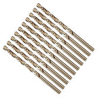 Drill Bit, #17 Cutting Diameter, 4341 HSS Gold Finish 135° Cutting Angle Number Jobber Bits - (Applications: for Drilling Soft Metal Plastic Wood), 10-Pieces
