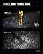 CRALY 1/4 Inch 10-Pc Cobalt Drill Bit Pack, M35 HSS Titanium Coated Jobber Length Twist Drill Bits, Dash Tip & 135 Degree Split Point, 3-Flat Shank, for Hard Metal, Stainless Steel, Cast Iron, Plastic