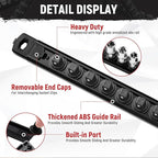 Magnetic Socket Organizer, 3-Piece Heavty Duty ABS Socket Holder, Socket Rail for Tool Box, Premium Quality 360° Swivel Socket Rack with 42 Clips for 3/8-Inch(Black)