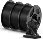 ANYCUBIC PETG Filament 1.75mm Bundle, 3D Printer Filament, Dimensional Accuracy +/- 0.02mm, Exceptional Toughness, Print with Most FDM 3D Printers, 1KG Reusable Spool, 3KG Black