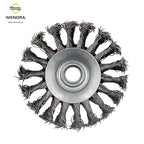 Wire Wheel for 4 1/2 Angle Grinder, 2 Pack 4 Inch Twist Knotted Wire Wheel for Grinders, with 5/8 Inch-11 Threaded Arbor, Angle Grinder Wire Wheel for Heavy&Light Duty Work