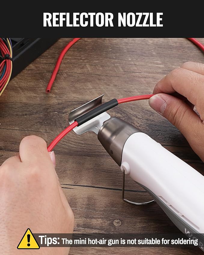 WORKPRO 7.2V Mini Cordless Heat Gun, 680℉ Hot Air Gun with Reflector Nozzle, 3 Temp Settings - Cool Air, 302℉(150℃)/680℉(360℃), Fully Ceramic Heating Core for Craft Embossing