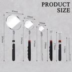 6 Pieces Telescoping Inspection Mirror Mechanic Magnet Stick Magnetic Pick Up Tool Round Mirror Inspection Tool Adjustable Telescoping Mirror 1.5 lb, 8 lb, 10 lb Telescope Tools for Men, Dad, Husband