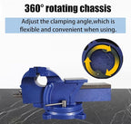 INTBUYING 8-inch Bench Vise Clamping Work-piece Heavy Duty Bench Vise with 360 Degree Swivel Locking Base for Home or Business