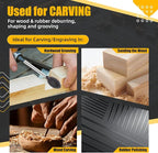 CAELUM 1 Pcs Flame Rotary Burr Kit, 1/8" Shaft, Very Coarse - Woodworking Attachment for Dremel, Foredom, DeWalt, Milwaukee Tools, Carving Burrs for Carving Engraving in Wood, Rubber, Plastic