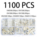 1100Pcs Wire Ferrules Tinned Copper Crimp Connector Electrical Cable Pin Cord Fitting Assortment Kits Terminals Sleeves Crimping Tool Set Silver Plated Sleeves Insulated…