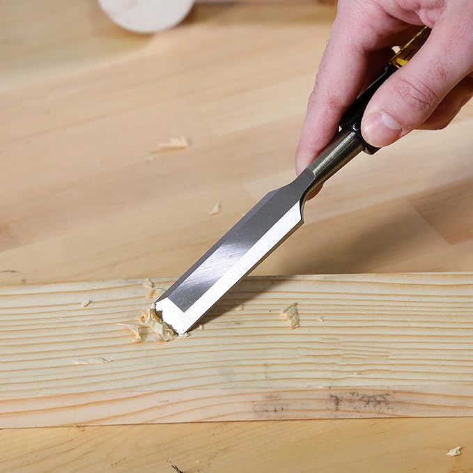 Buck Brothers 120109BC 2 Inch Wood Chisel Made in USA, For Paring and Finishing Cuts in Carpentry and Woodworking, Tempered Tool Steel Blade, Mallet-Safe Handle
