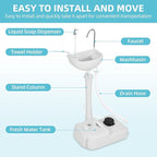 YITAMOTOR Portable Sink 17L Camping Hand Washing Station with w/Towel Holder, Soap Dispenser, Foot Operated, Hand Wash Basin Station for Worksites, Camping, Travel, Boat, Gathering, Garden