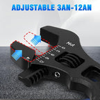 AN Hose Fitting Adjustable Wrench 3AN-12AN Lightweight Aluminum (Black-Non-Marring)