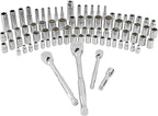 GreatNeck HC82U 82-Piece Mechanic's Tool Set – SAE & Metric, 1/4", 3/8", 1/2" Drive Socket Set, Chrome Vanadium, Posi-Grip No-Slip™, Reversible Ratchets, Storage Case Included