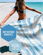 VENTURE 4TH Microfiber Beach Towel: Quick-Dry, Compact, Sand-Free, Absorbent, Sandproof and Lightweight - Perfect for Camping, Beach, and Roadtrips (Ocean Vibe Design | 35x78 inches)