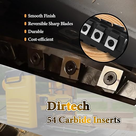 Sprial Cutterhead for DeWalt DW733 DW734 Thickness Planer Woodworking 4 Rows Helical Spiral Cutter Head with 54Pcs Carbide Inserts