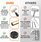 Pridefend Punch Set,Brass Punch Set and Roll Pin Punch Set Made of Solid Material Including Steel Pin Punch Set and Bench Block, Hammer with Detachable Heads,Punch Set with Portable Storage Case