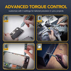 VIGRUE Precision Screwdriver Set, Mini Electric Screwdriver with 140 Magnetic Precision Bits, Professional 650mAh 3 Torque Settings for Laptop Camera Watch Drones Repair, USB Charging (JM-02)