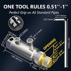 Broken Pipe Extractor Tool - Heavy Duty Carbon Steel, Electroplated Finish for Rusted 1/2" 3/4" 1" Pipes | Hex Wrench & Case Included