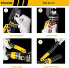 10 Ton Hydraulic Crimping Tool, 12 AWG to 2/0 AWG Hydraulic Crimper with 9 Dies, for Wire Rope, Copper Lugs, Ring Terminals, Electrical Connectors