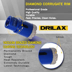 Drilax Pro Series 1-1/4 Inch Diamond Hole Saw for Angle Grinders | 1-3/8" Depth | 5/8"-11 Thread | Ideal for Faucets, RO Filters, Grab Bars & Dry Drilling | Long Life