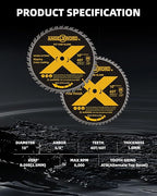ANGELSWORD 10 Inch Table Saw Blade/Miter Saw Blade, 40T for Ripping, Cross Cutting&60T for Fine Finish Wood Cutting, 2 Pack