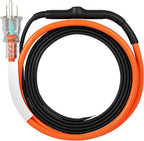 VEVOR Self-Regulating Pipe Heating Cable, 3FT 5W/FT Heat Tape for Pipes Freeze Protection, Water Pipe Heat Cable with Built-in Thermostat Protects PVC Hose, Metal and Plastic Pipe from Freezing