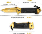Snake Eye Tactical Heavy Duty Every Day Carry Folding Pocket Knife (Gold)