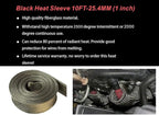Heat Shield Sleeve Fuel Line Heat Shield Auto Hose Spark Plug Wire Cover Protectors Boots Roll 2500 Degree for Car&Auto Wire Loom Brake Cable (1" IDX10', Titanium)
