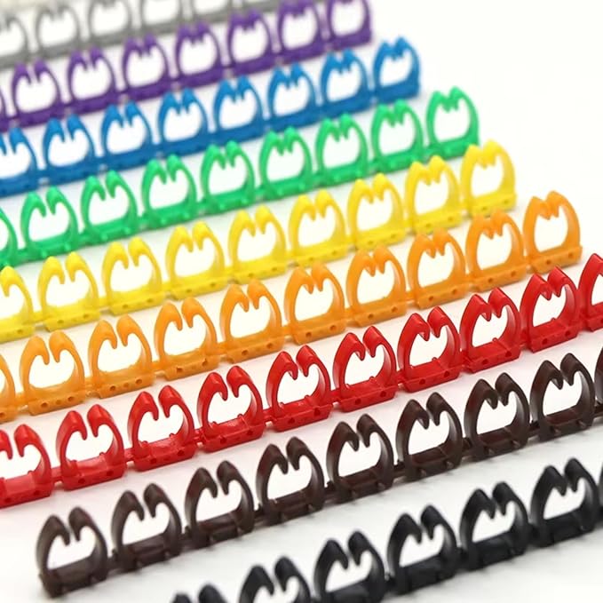Wire Number Labels, 0.1 x 0.1in Colorful Wire Number Tube Cable Marker, Digital Number Clip on Wire Marker, Plastic Wire Numbering Marker for Wires Management, 150Pcs