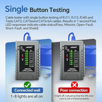 NOYAFA NF-468YS Network Cable Tester, Rechargeable RJ11 RJ45 Ethernet Cable Tester for CAT5 CAT5 CAT6 CAT7, Continuity Tester UTP/STP Cable Toner POE Tester LAN Telephone 60V Anti-Burn Network Tools