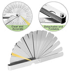Spurtar 2pcs Feeler Gauge Set 32-Blade Straight Feeler Gauge and 16-Blade Offset Feeler Gauges Filler Gauge SAE Metric Filler Gauge Set Feeler Gauges for Valves, Guitar, Spark Plug, Piston Measure