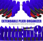 2 Pack Plier Orgainzer Rack, 20 Slots Tool Organizer Rack with Extendable Design & Non-Slip Rubber Base, Fits 3" H, Toolbox Organizer for Pliers, Wrenches, Screwdrivers and More,Blue