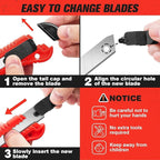 20 Pack Utility Knife, Box Cutter Retractable, Box Knife for Cartons, Cardboard, and Boxes, Box Opener with 10 Pieces 18mm Snap-off Blade, Razor Knife for Office and Home Use, Box Cutters, Red
