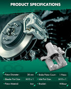 SCITOO 19-6284 Rear Left Driver Side Brake Caliper Fits For Ford For EcoSport 2018-2022,For Escape 2013-2016,For Focus 2012-2018,For Transit Connect 2014-2018, Without Bracket,1PC