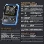 FNIRSI DSO-TC3 Oscilloscope - 3-in-1 Handheld Oscilloscope & DDS Signal Generator & Transistor Tester, 500Khz Bandwidth 10MSa/s Sampling Rate, 6 Types of Waveforms, Transistors Measure