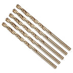 Drill Bit, #24 Cutting Diameter, 4341 HSS Gold Finish 135° Cutting Angle Number Jobber Bits - (Applications: for Drilling Soft Metal Plastic Wood), 5-Pieces