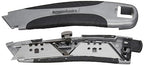Amazon Basics Soft Grip Retractable Utility Knife with 3 Blades, Black/Silver