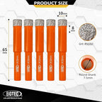 Dry Diamond Drill Bit Set,BGTEC 5pcs 3/8" 10mm Hole Saw for Granite,Marble,Masonry, Concrete, Tile/Ceramic, Glass, Hard Plastic,Vacuum Brazed Diamond Core Drill Bit Kit