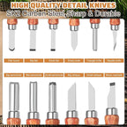30 Pcs Wood Carving Tools Whittling Kit Include Hand Carving Knife Set Wood Blocks Cut Resistant Gloves Sawdust Brush Sharpening Stone Polishing Wax Sharpening Leather Storage Bag for Beginners