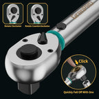 Torque Wrench 1/2 Drive, Inch Pounds Torque Wrench,Bike Tool Small Mini Click Torque Wrenches 72 Tooth 50-250 Ft.lb/68-339 Nm, Bicycle Car Tire Adjustable In lbs Torch Wrench With Storage Case