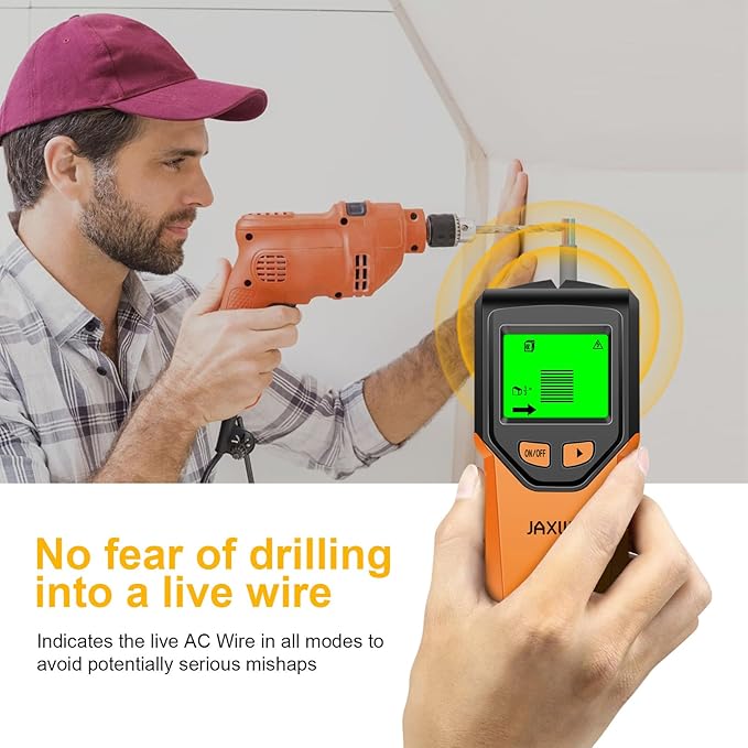 Stud Finder Wall Scanner - 5 in 1 Stud Finder Tool w/Microprocessor Chip and HD LCD Display, Stud Detector Beam Finders for the Center and Edge of Wood AC Wire Metal Studs Joist Pipe (Lox)