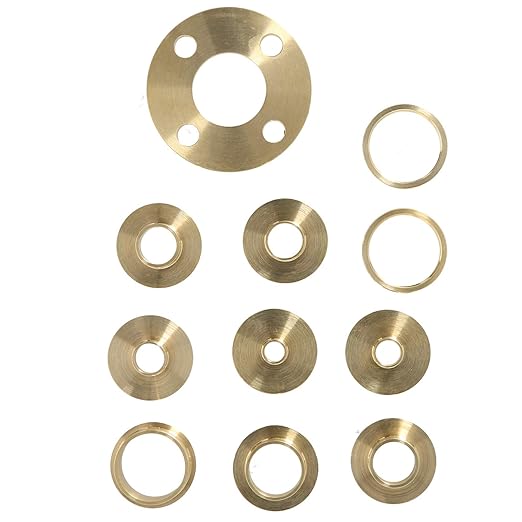 Template Guides, 11Pcs Brass Router Template Guides Bushing Set with Lock Nuts and Adapter Universal Fit Standard Router Bases or Router Insert Plates