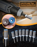 10Pcs 2000 Grit Sanding Drums Sandpaper Sticks Set for Dremel Rotary Tool with 1/8" Shank, Rotary Tool Accessories Suitable for Metal Rust Removal/Jade Polishing/Stone Grinding (2000 Grit)