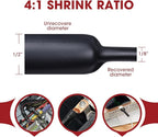 Heat Shrink Tubing 4:1 Dual Wall Adhesive Liner Wires Cable Wraps Connection Protection (Black, 1/2"-18ft)
