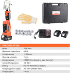 Electric Hydraulic Crimping Tool, 12 Ton 8AWG-600MCM Rechargeable Hydraulic Crimper for Cu/Al Terminal, Wire Cable Lug Crimping Tool Kit (12 dies)
