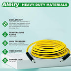 Sewer Jetter Kit for Pressure Washer,Water Jet Drain Cleaning Hose with Corner Rotating Button Spring Nose 1/4" NPT Sewer Cleaning Tool High-Pressure Nozzles,5800 PSI 50 FT